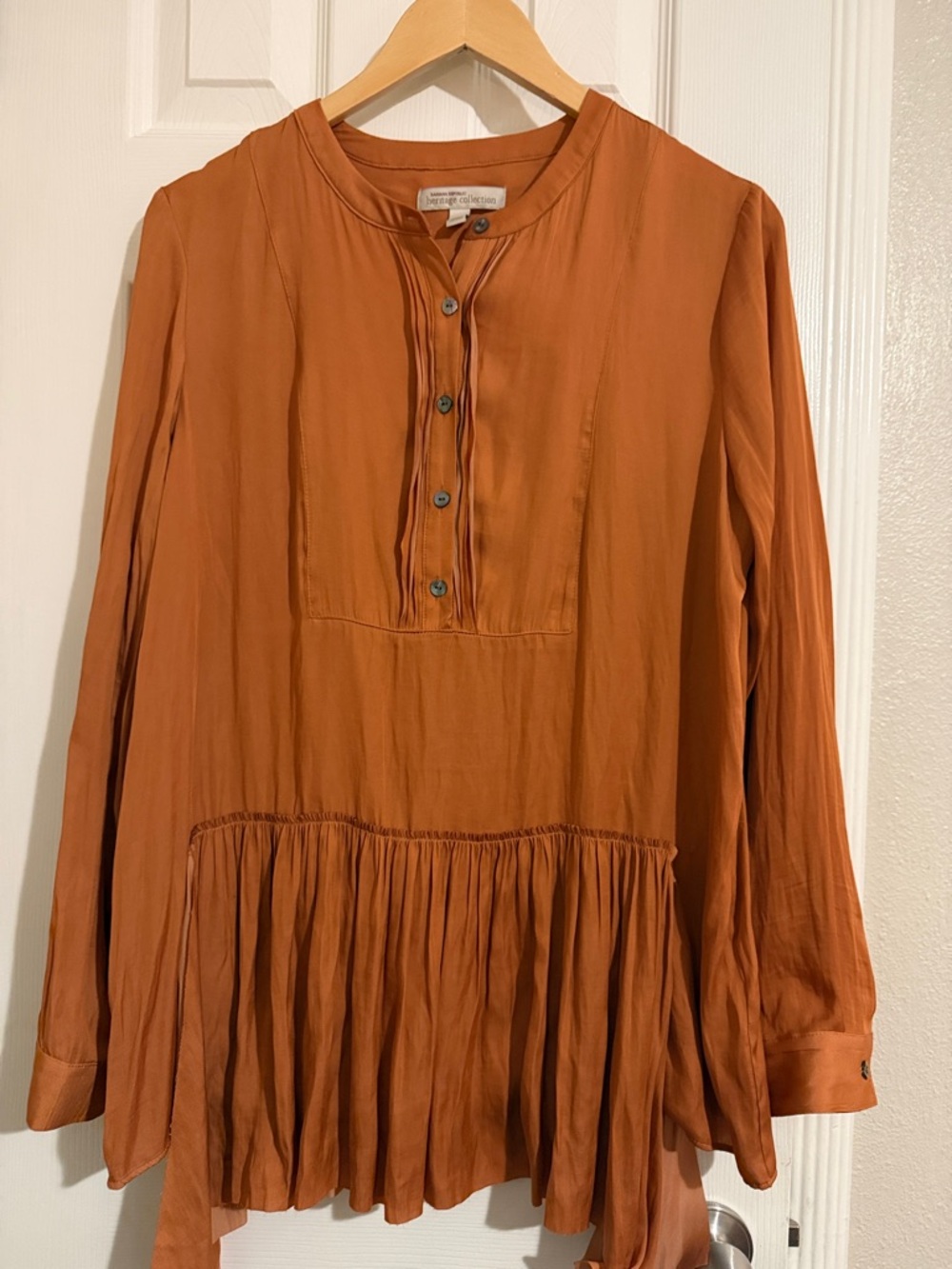Banana Republic Heritage Collection Rust Peplum Tunic Blouse - M